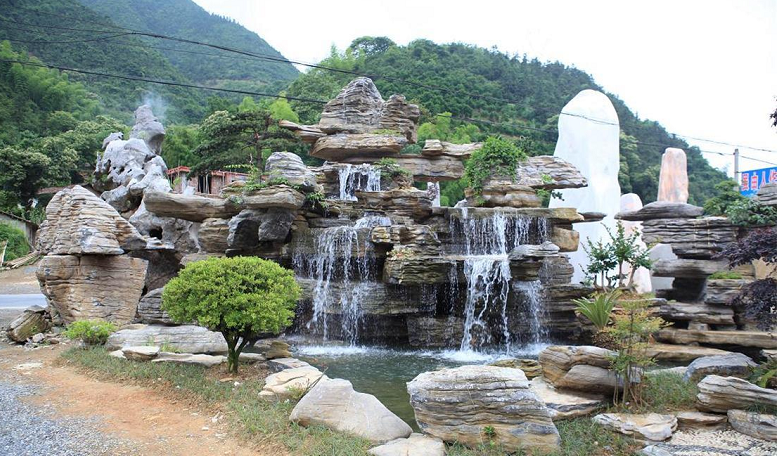 大型園林風景區千層石水池魚池假山制作